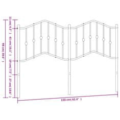 Vidaxl Kovové čelo postele, biele 150cm