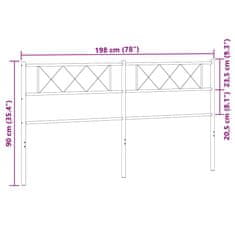 Vidaxl Kovové čelo postele biele 193 cm