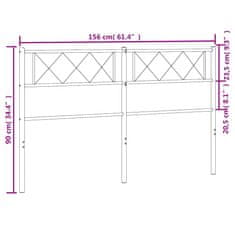 Vidaxl Kovové čelo postele, biele 150cm