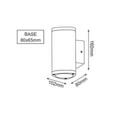 ACA ACA Lighting LED HP vonkajšie nástenné svietidlo 6W 300LM 50d 230V AC 3.000K tmavá šedá CRI80 IP54 30.000hod LG2982G