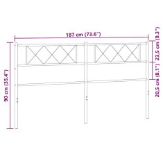 Vidaxl Kovové čelo postele, biele 180 cm