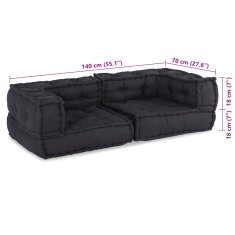 Vidaxl Modular Pouffe Antracit 140x70x36 Látka