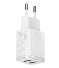 Baseus nabíjačka do siete Compact 2xUSB 10,5W biela