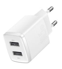 Baseus nabíjačka do siete Compact 2xUSB 10,5W biela