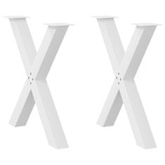 Vidaxl Nohy jedálenského stola X-Shaped 2 ks Biela 70x(72-73) cm