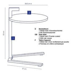 Kela Odkládací stolek KL-24265 Odkládací stolek Dub kov černá