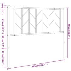 Vidaxl Kovové čelo postele biele 100 cm