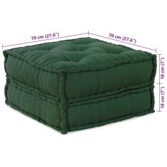 Vidaxl Modular Pouffe Green 70x70x36 Látka