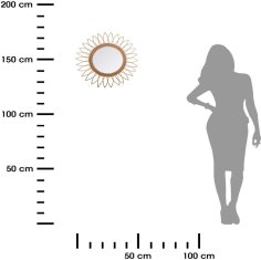 Dekorstyle Prútené zrkadlo Sun 50 cm hnedé