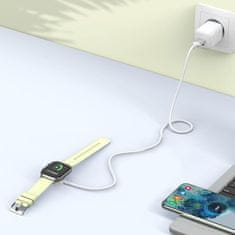 Tech-protect MC02 magnetická nabíjačka na Apple Watch USB-C 1m, biela