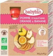 Babybio Jablko pomaranč banán 4x 90 g