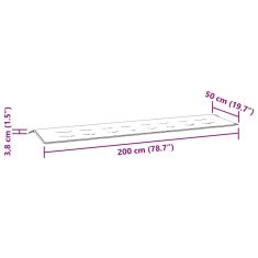 Vidaxl Podložka na záhradnú lavičku 200x50x3 cm, oxfordská látka