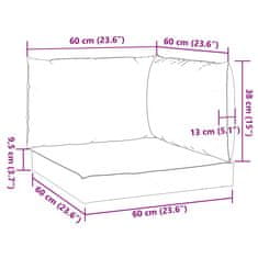 Vidaxl Vankúše na paletový nábytok 3 ks krémová melanž látka