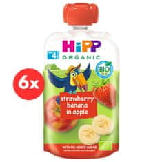 HiPP BIO 100% ovocie Jablko-Banán-Jahoda 6 x 100 g