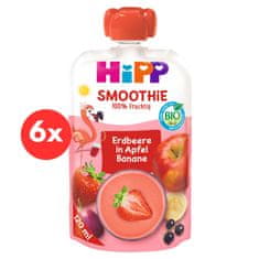 HiPP BIO Smoothie Jablko-Banán-Červené ovocie 6 x 120 ml