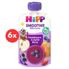 HiPP BIO Smoothie Jablko-Hruška-Čučoriedky 6x120 ml