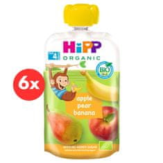 HiPP BIO 100% ovocie Jablko-Hruška-Banán 6 x 100 g