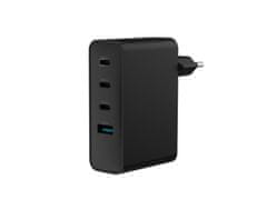 Univerzálna USB nabíjačka Natec GaN 100W, 3X USB-C, 1X USB-A, Čierna