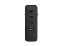 Univerzálna USB nabíjačka Natec GaN 100W, 3X USB-C, 1X USB-A, Čierna