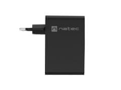 Univerzálna USB nabíjačka Natec GaN 100W, 3X USB-C, 1X USB-A, Čierna