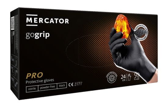 MERCATOR gogrip nitrilové rukavice čierne XL – 50 ks