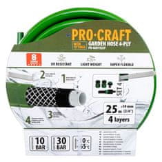 Procraft Zelená zahradní hadice PR-4GH1925F