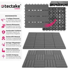tectake Súprava terasových dlaždíc Tegulas - 11 kusov, WPC vo vzhľade dreva