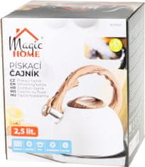 Čajník MagicHome, pískací, biely, 2500 ml