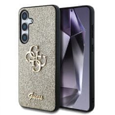 Guess Zadný kryt PU Fixed Glitter 4G Metal Logo pre Samsung Galaxy S25+ Gold