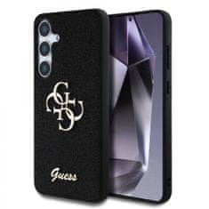 Guess Zadný kryt PU Fixed Glitter 4G Metal Logo pre Samsung Galaxy S25 Black