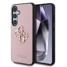 Guess Zadný kryt PU Grained 4G Metal Logo pre Samsung Galaxy S25 Pink