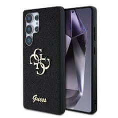 Guess Zadný kryt PU Fixed Glitter 4G Metal Logo pre Samsung Galaxy S25 Ultra Black