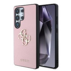 Guess Zadný kryt PU Grained 4G Metal Logo pre Samsung Galaxy S25 Ultra Pink