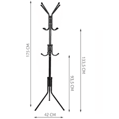 Ruhhy Stojací věšák 170cm - černý 23815