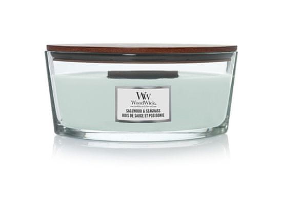 Woodwick Vonná sviečka loď Sagewood & Seagrass 453,6 g