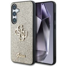 Guess Originálny zadný kryt Fixed Glitter Big 4G Metal Logo pre Samsung Galaxy S25 Plus zlatý