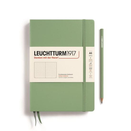 Leuchtturm1917 Zápisník Sage Medium A5 bodkovaný