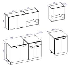 nabbi Kuchyňa Venosa 200 - dub sonoma / biela