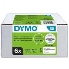 Dymo Papierové štítky LW, 101 x 54 mm, biele, 6 roliek