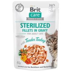 Brit Kapsička Care Cat Sterilized morka, filety v omáčke 85g