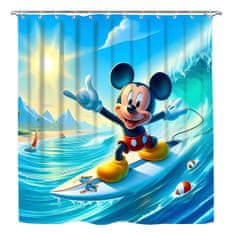 EXCELLENT Dizajnová multifunkčná záclona 180x180 cm - Mickey mouse na surfe