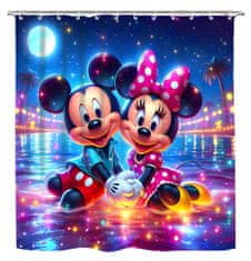 EXCELLENT Dizajnová multifunkčná záclona 180x180 cm - Mickey a Minnie/Láska v mori