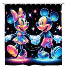 EXCELLENT Dizajnová multifunkčná záclona 180x180 cm - Mickey a Minnie/Hologram