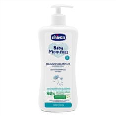 Chicco Šampón na vlasy a telo s dávkovačom Baby Moments 92% prírodných zložiek 750 ml