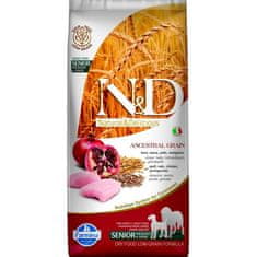 N&D Krmivo Senior Medium & Maxi Ancestral Grain Chicken, Spelt, Oats & Pomegranate 12kg