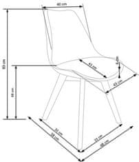 Halmar Moderní jídelní židle K245 bezbarvá / bílá (1p=2szt)
