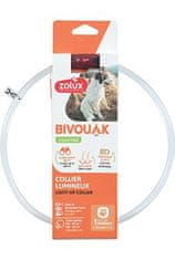 Obojok LED transparent BIVOUAK 30-60cm USB červ. Zolux