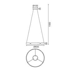 ACA ACA Lighting závesné svietidlo LED 34W 3000K 2720lm čierna D40XH150CM THEMIDA ZM18LEDP60BK