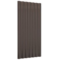 Vidaxl Strešné panely 36 ks práškovaná oceľ hnedé 80x36 cm