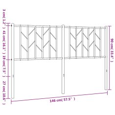 Vidaxl Kovové čelo postele čierne 140 cm